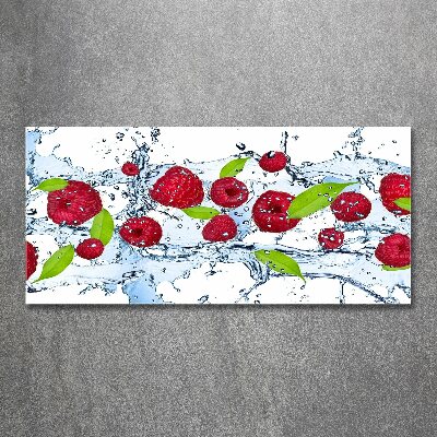 Print on acrylic Raspberries and water