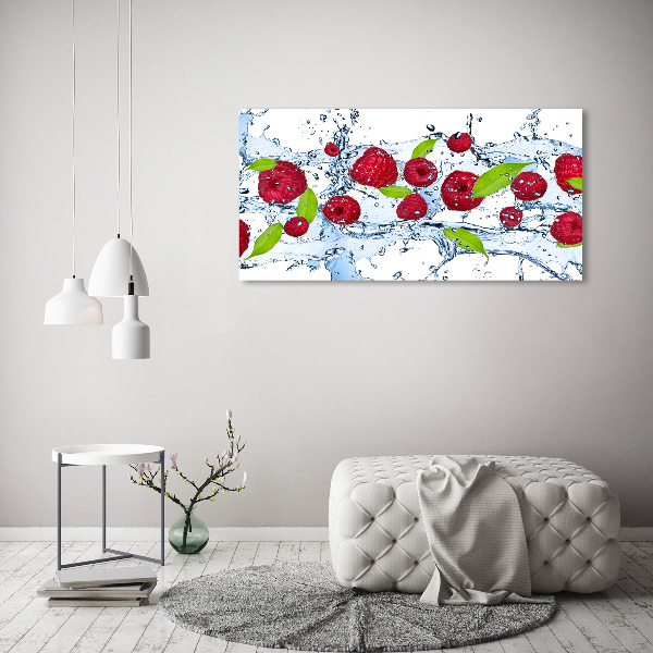 Print on acrylic Raspberries and water