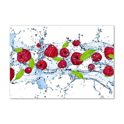 Print on acrylic Raspberries and water