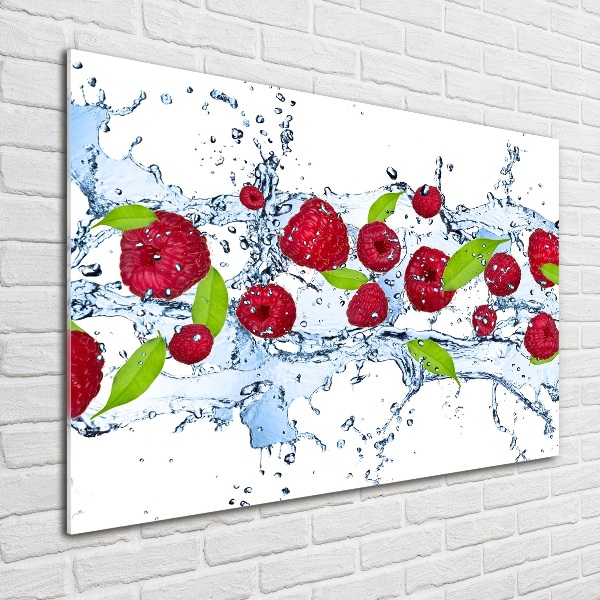 Print on acrylic Raspberries and water