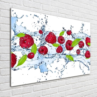 Print on acrylic Raspberries and water