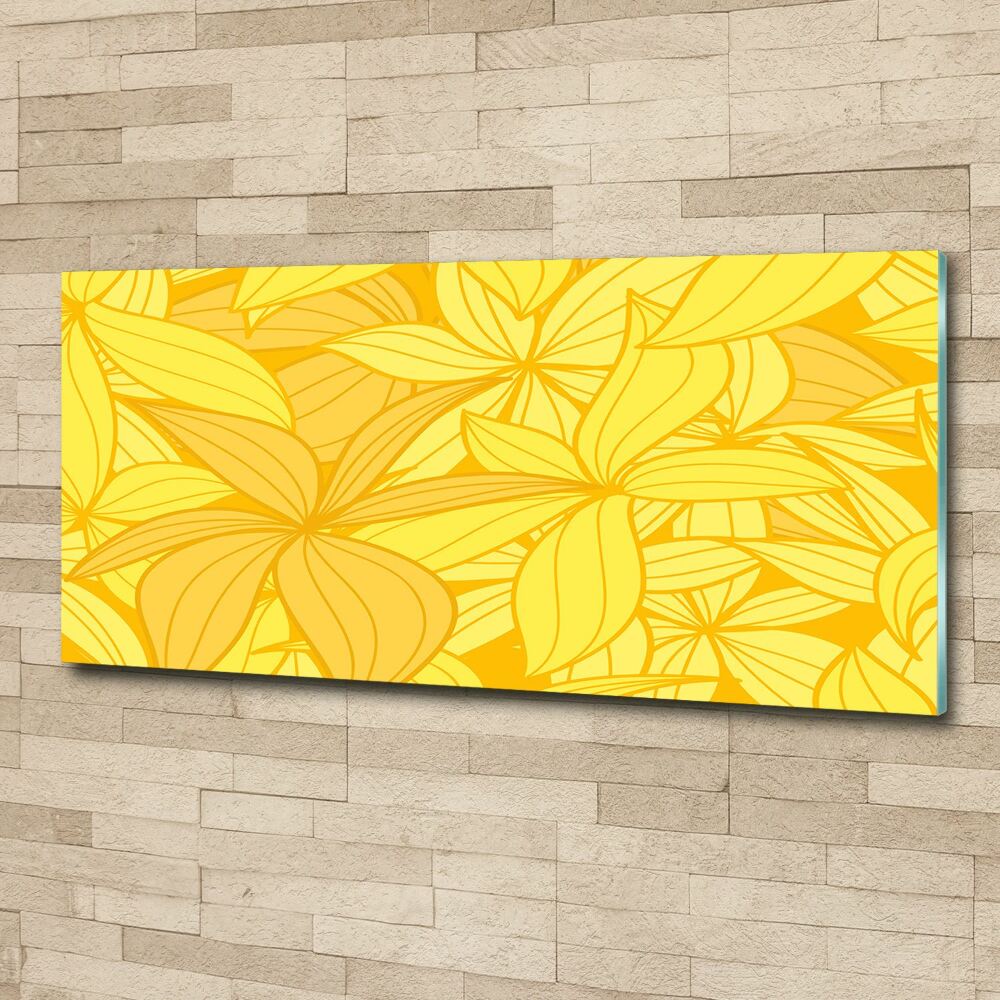 Print on acrylic Yellow flowers background