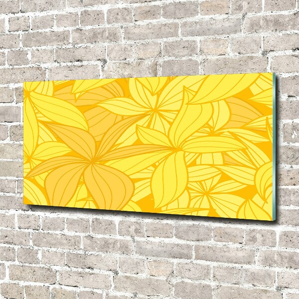 Print on acrylic Yellow flowers background