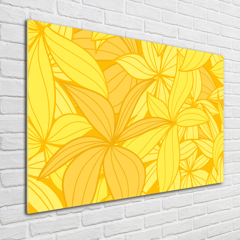 Print on acrylic Yellow flowers background