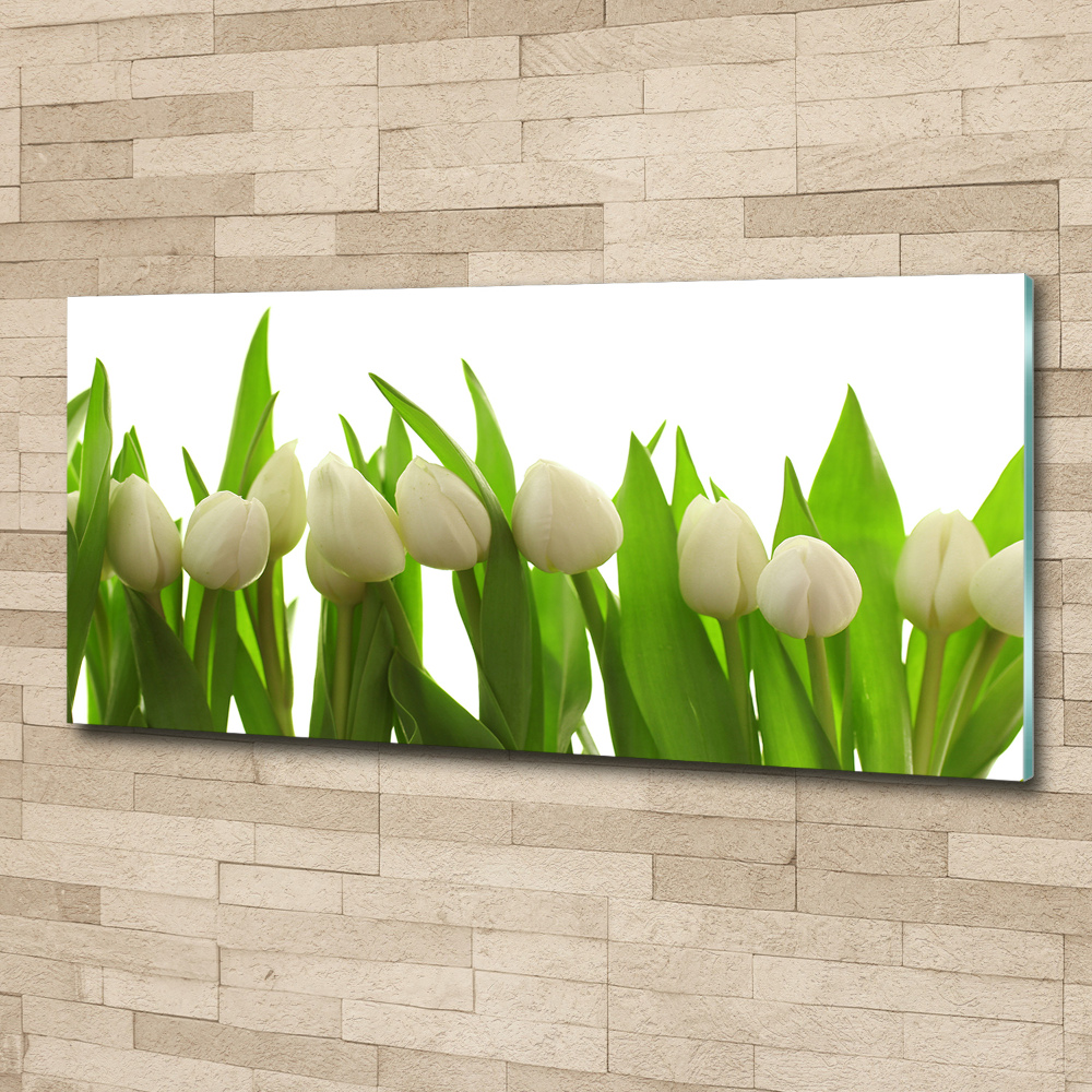 Acrylic wall art White tulips