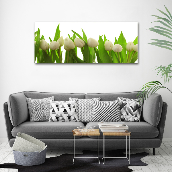 Acrylic wall art White tulips