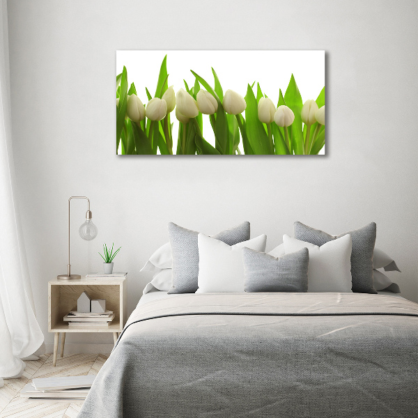 Acrylic wall art White tulips