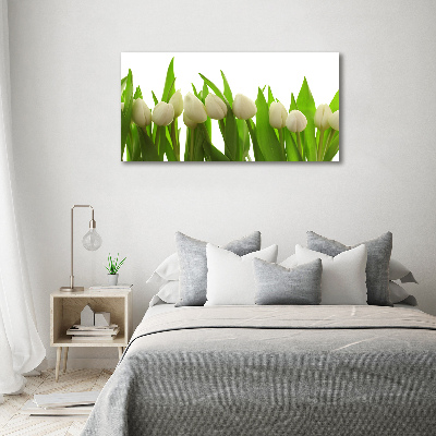 Acrylic wall art White tulips