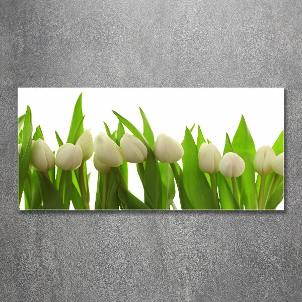 Acrylic wall art White tulips