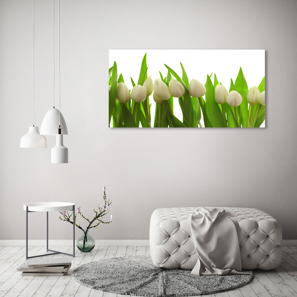 Acrylic wall art White tulips