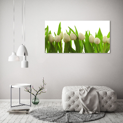 Acrylic wall art White tulips