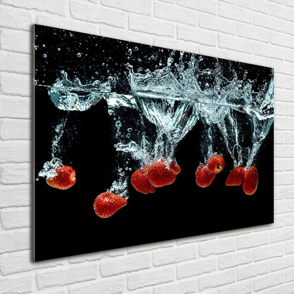 Wall art acrylic Strawberries under water