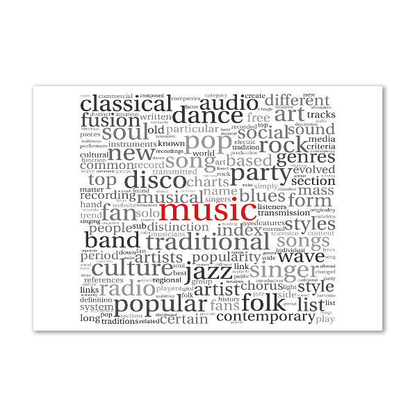 Print on acrylic Musical genres