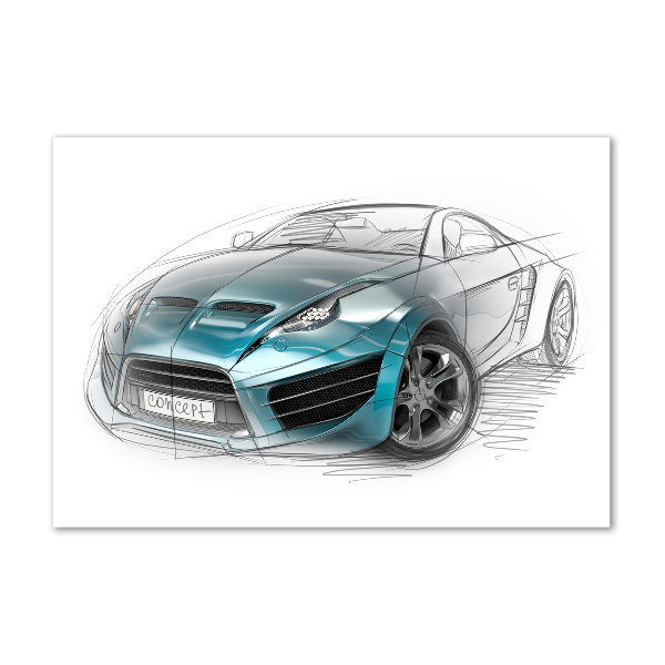 Acrylic wall art Sketch of the car