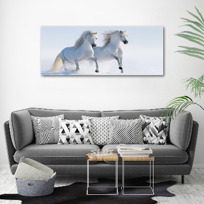 Wall art acrylic Two horses in the snow