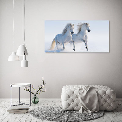 Wall art acrylic Two horses in the snow