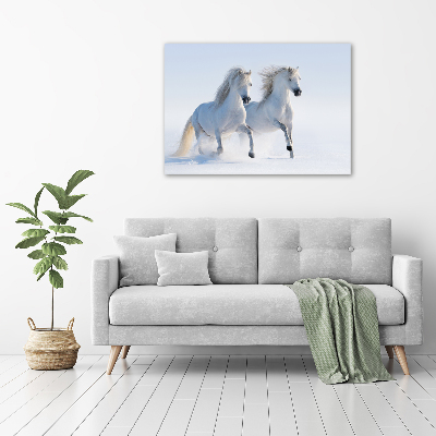 Wall art acrylic Two horses in the snow