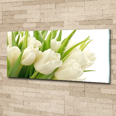 Print on acrylic White tulips