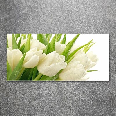 Print on acrylic White tulips