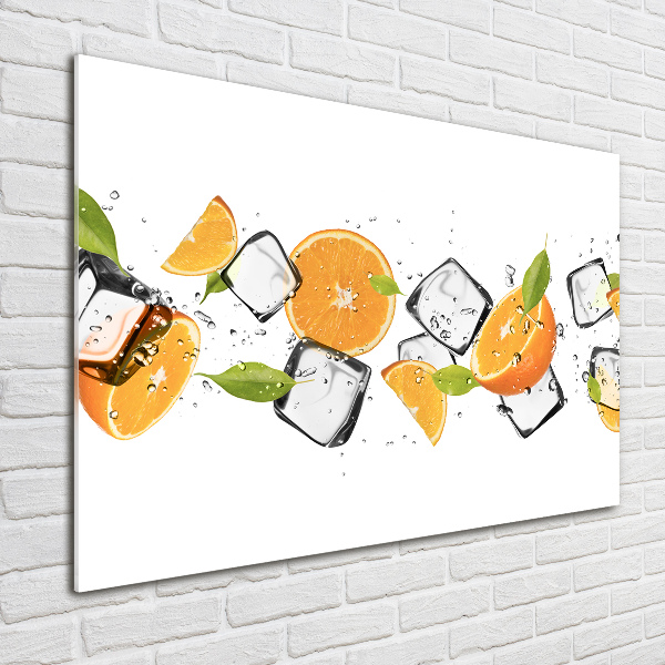 Acrylic print Ice oranges