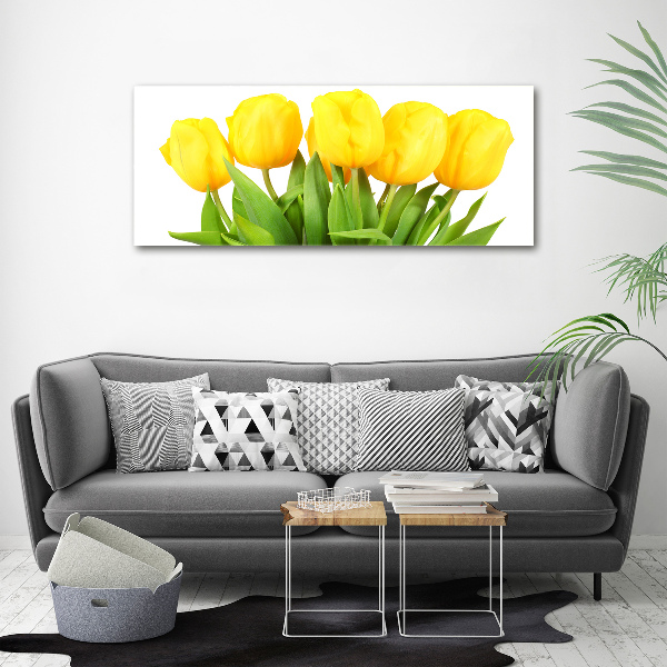 Wall art acrylic Yellow tulips