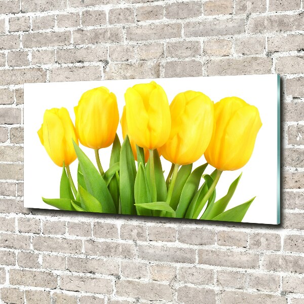 Wall art acrylic Yellow tulips