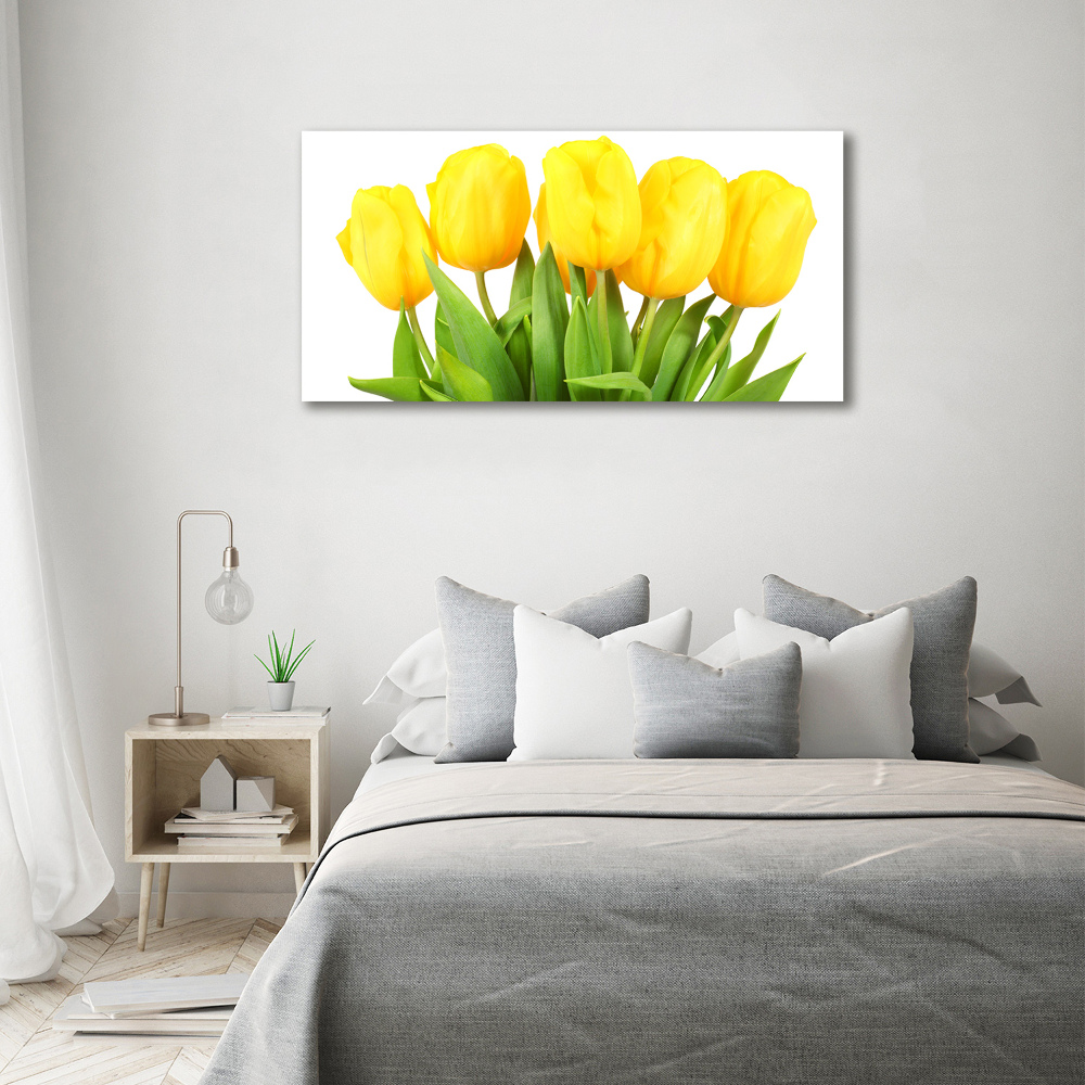 Wall art acrylic Yellow tulips