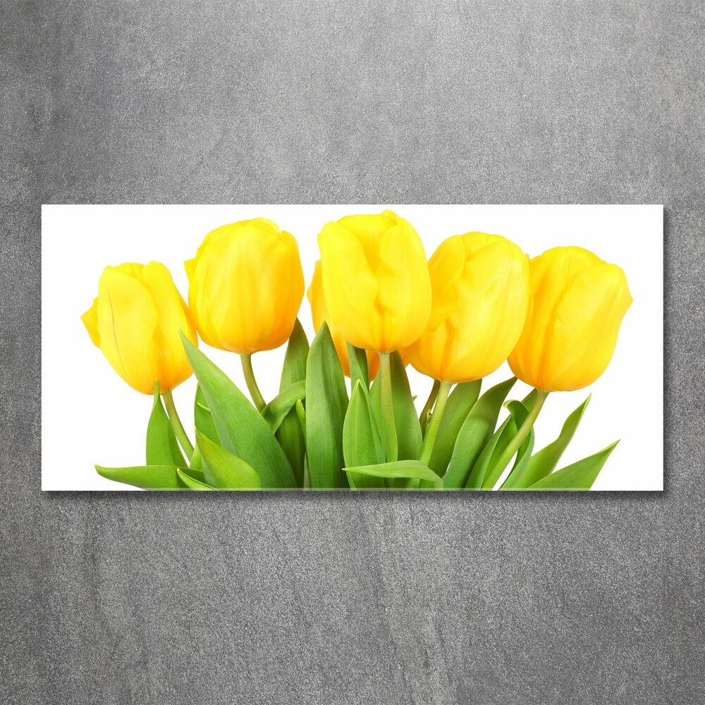 Wall art acrylic Yellow tulips