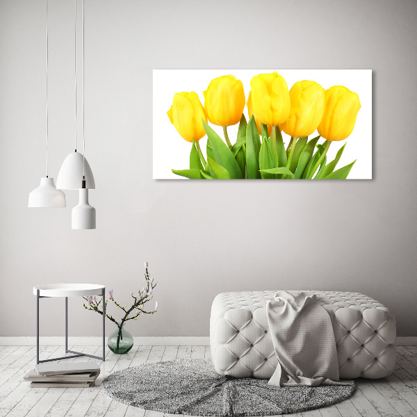 Wall art acrylic Yellow tulips