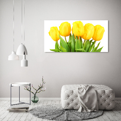 Wall art acrylic Yellow tulips