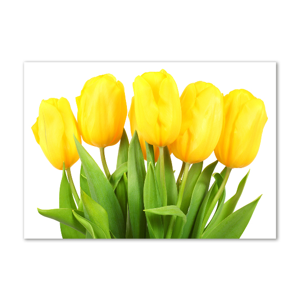 Wall art acrylic Yellow tulips