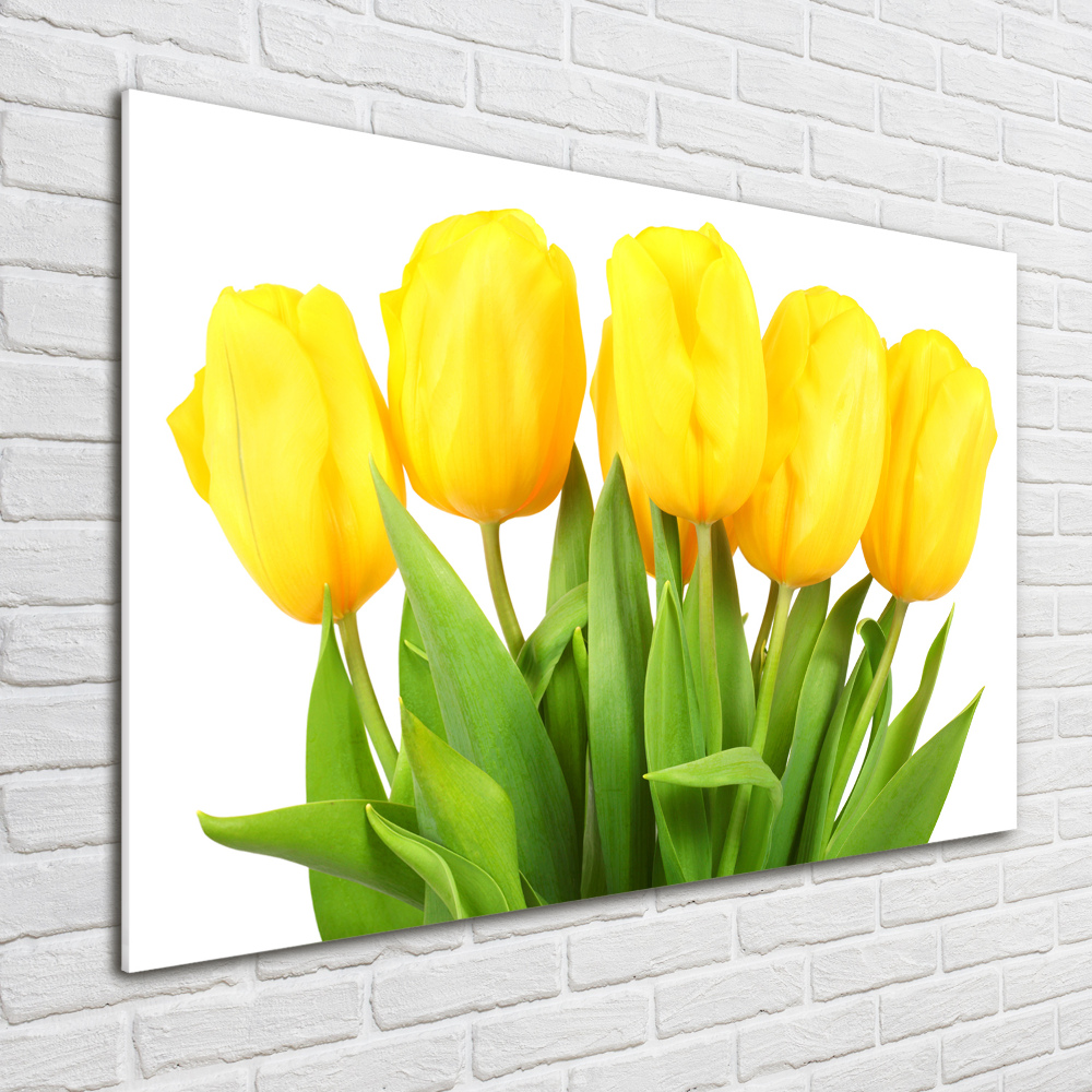 Wall art acrylic Yellow tulips