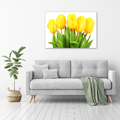 Wall art acrylic Yellow tulips