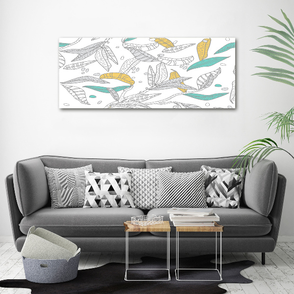 Glass acrylic wall art Colorful leaves