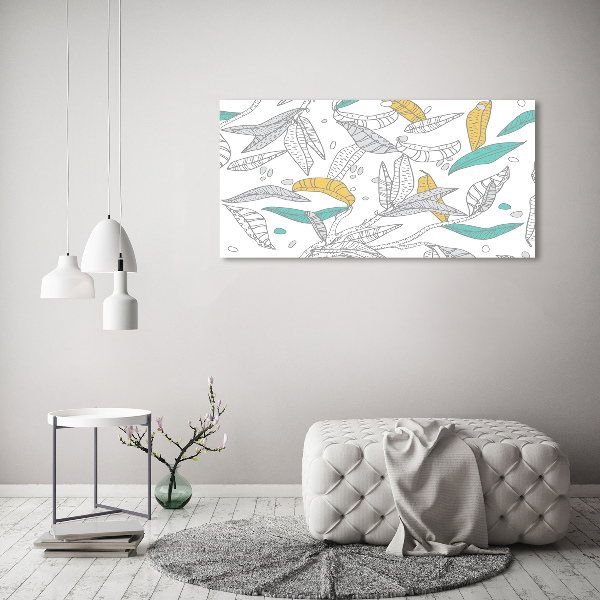 Glass acrylic wall art Colorful leaves