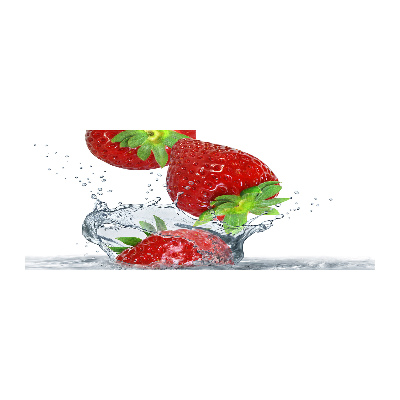 Acrylic print Strawberries and water