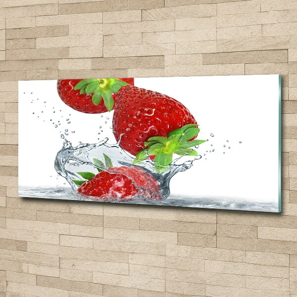 Acrylic print Strawberries and water