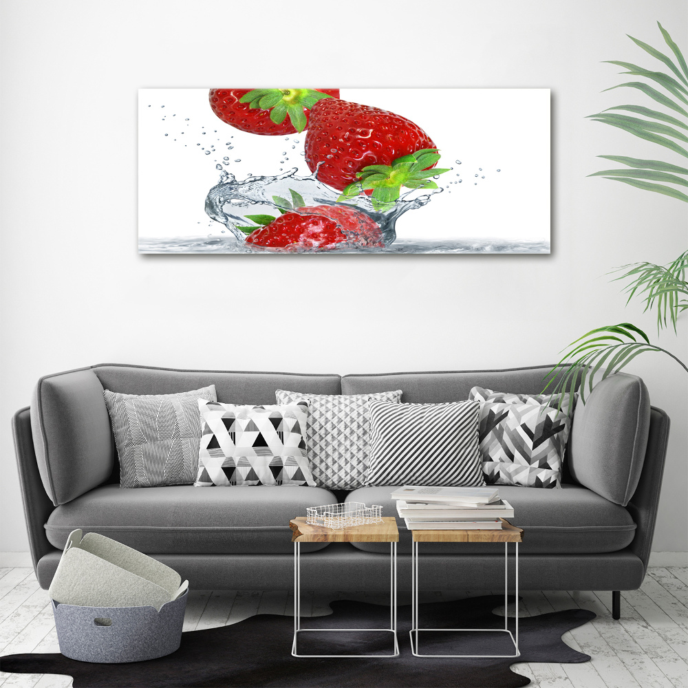 Acrylic print Strawberries and water