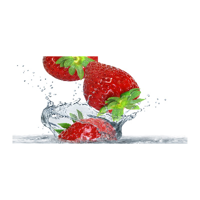 Acrylic print Strawberries and water