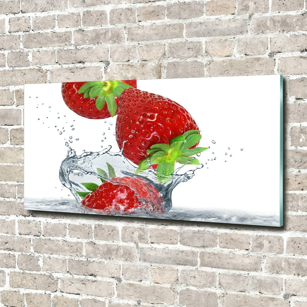 Acrylic print Strawberries and water