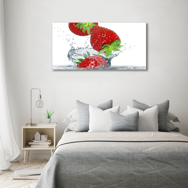 Acrylic print Strawberries and water