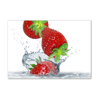 Acrylic print Strawberries and water