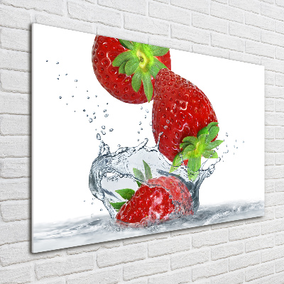 Acrylic print Strawberries and water