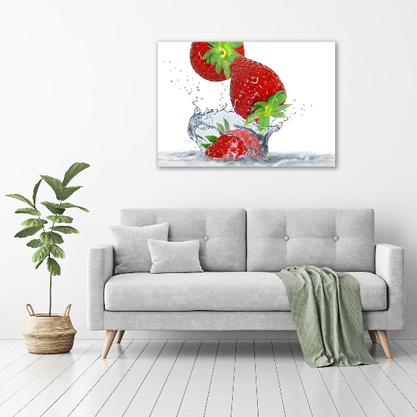 Acrylic print Strawberries and water