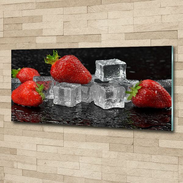 Acrylic print Ice strawberries