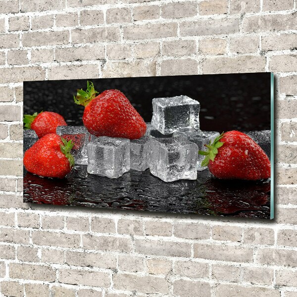 Acrylic print Ice strawberries