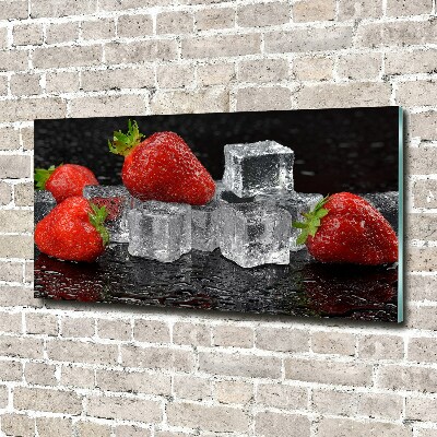 Acrylic print Ice strawberries