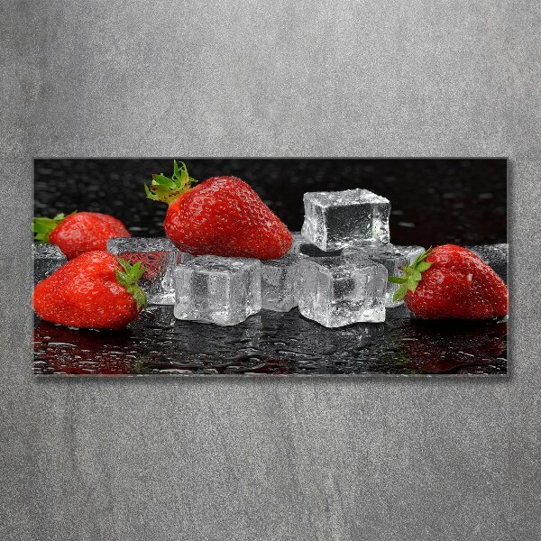 Acrylic print Ice strawberries