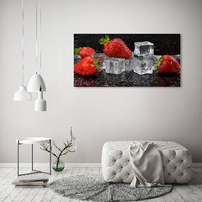 Acrylic print Ice strawberries