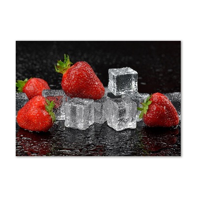 Acrylic print Ice strawberries